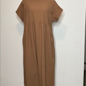 Casual Brown Midi Dress